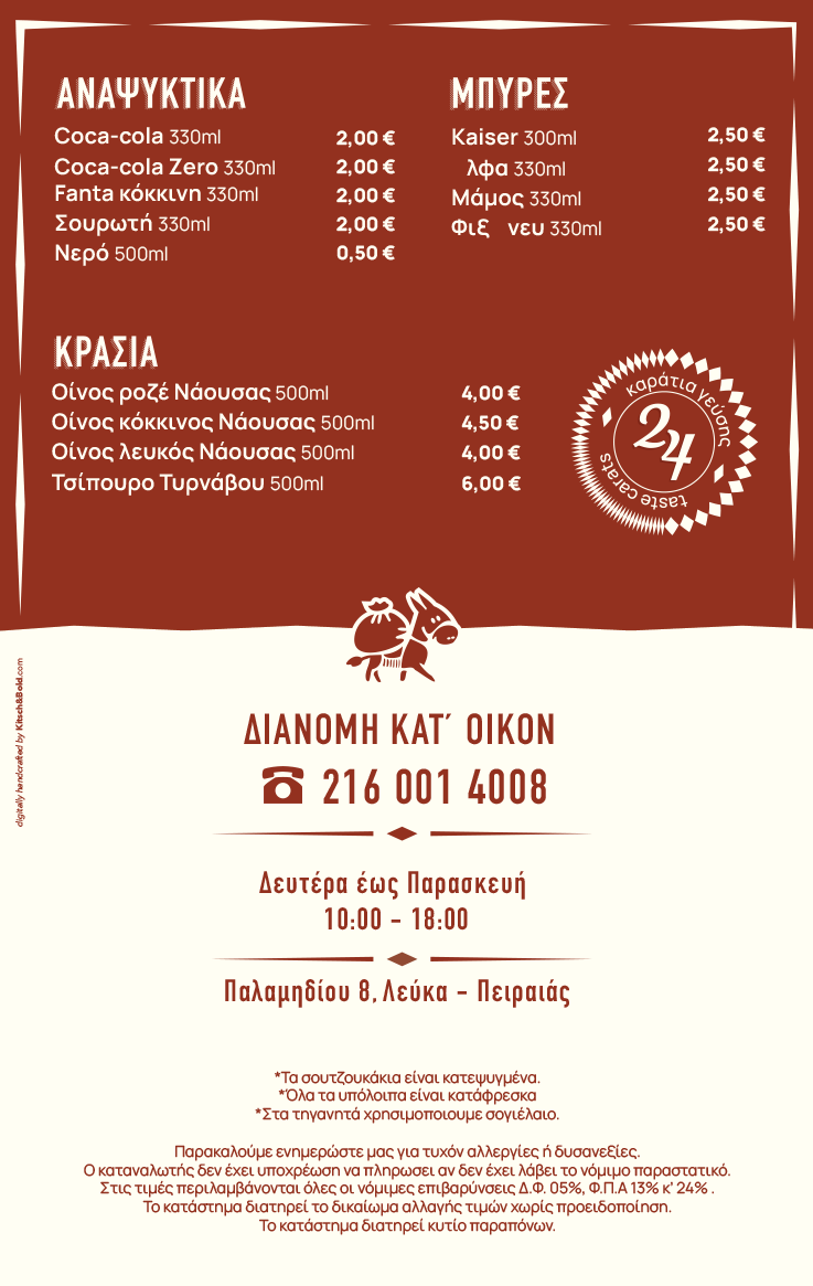 Δεύτερη σελίδα μενού Το Διαμαντάκι